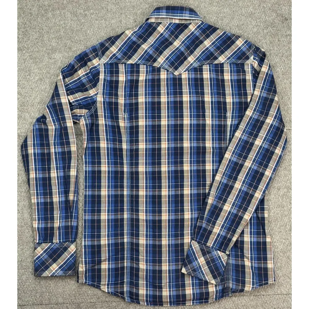 True Religion Men's Button Up Long Sleeve Snap Button Western Shirt‎ Size Large